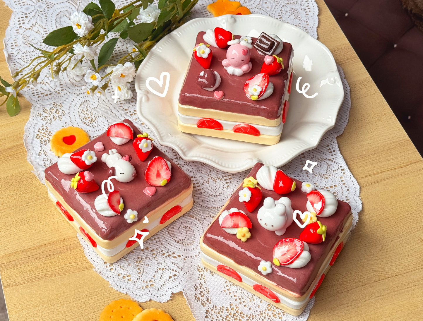 Choco Strawberry Shortcake Jewelry Boxes