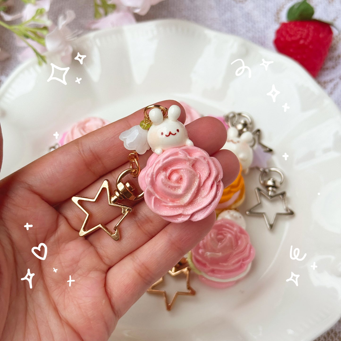 Rose Cookie Keychains