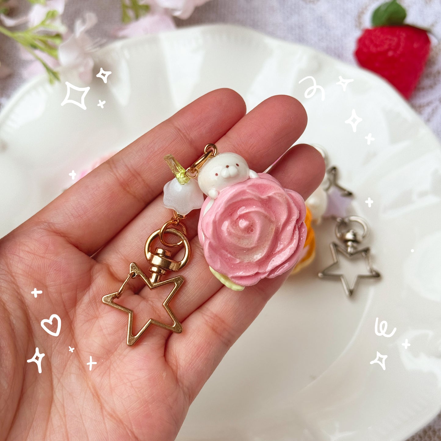 Rose Cookie Keychains