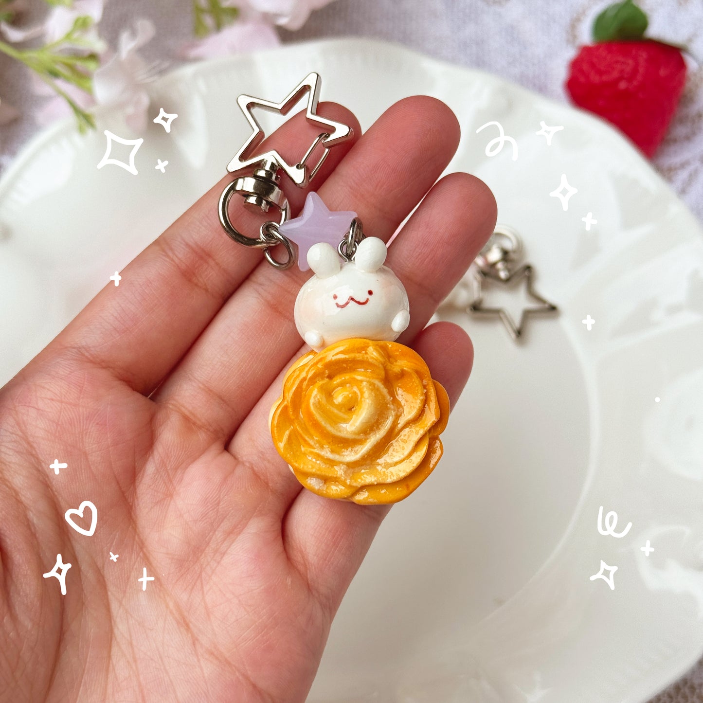 Rose Cookie Keychains