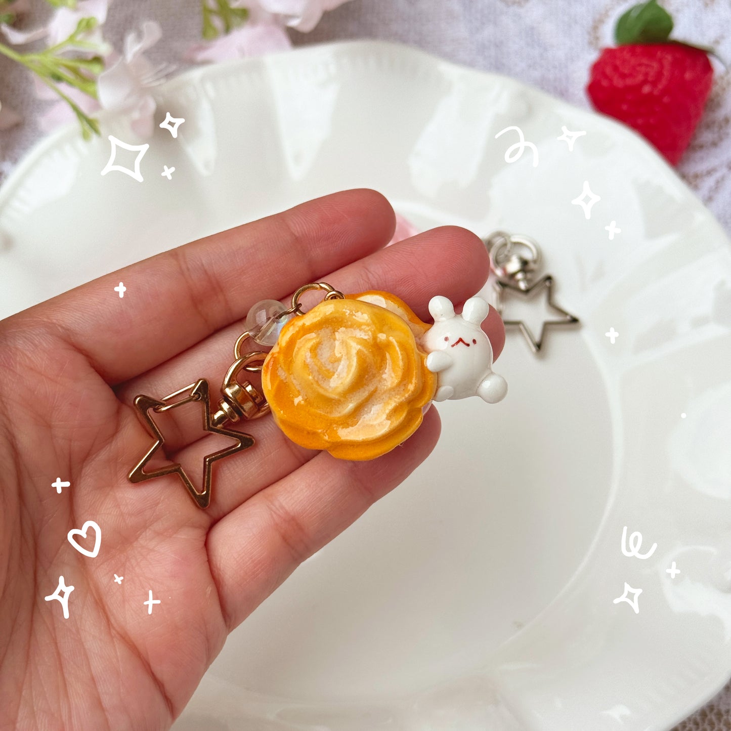 Rose Cookie Keychains