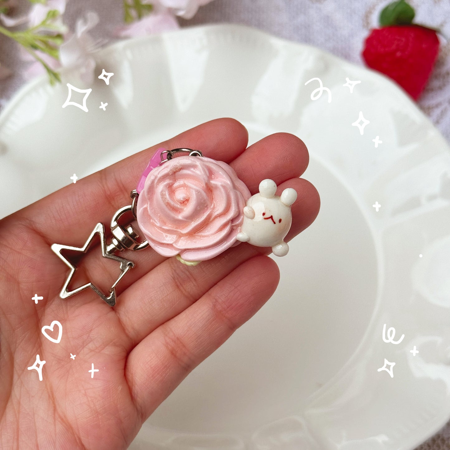 Rose Cookie Keychains