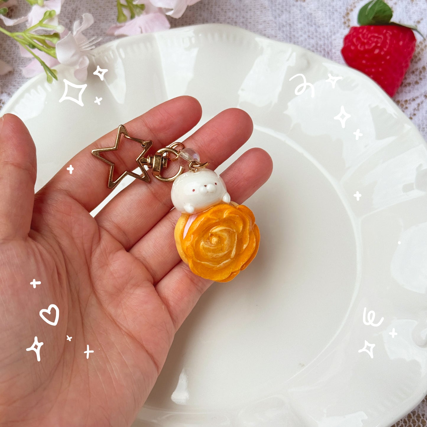 Rose Cookie Keychains