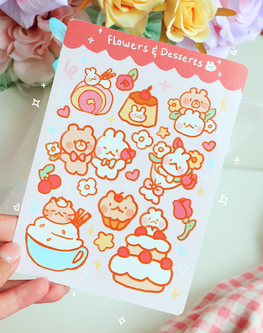 Flowers and Desserts Sticker Set