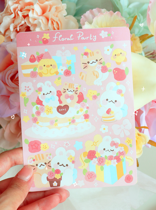 Floral Party Sticker Set