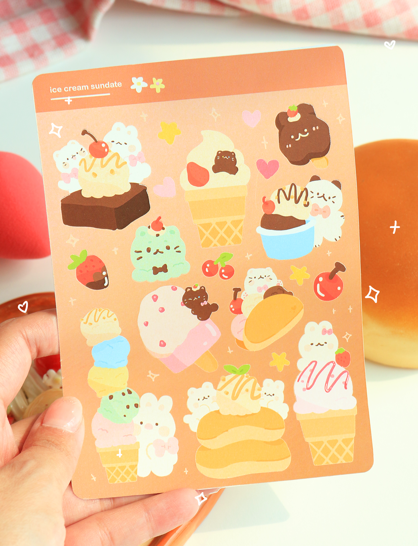 Ice Cream Sundate Sticker Set