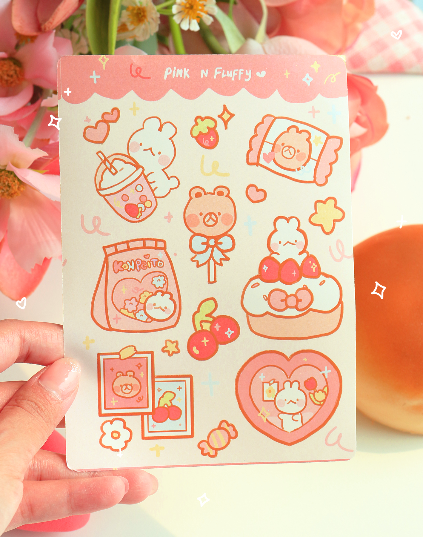 Pink n Fluffy Sticker Set