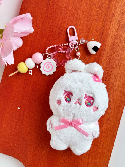 Decorated Cotton and Candy Plushie Keychain