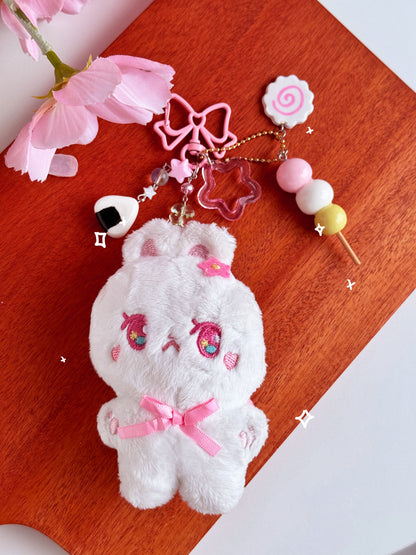 Decorated Cotton and Candy Plushie Keychain