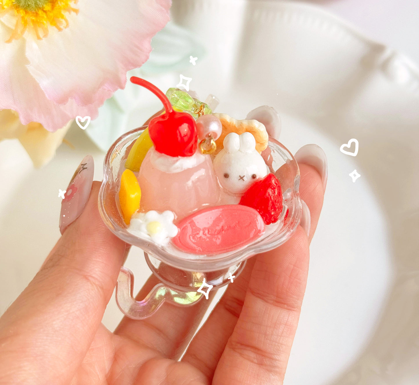 Miffy Pudding Keychains