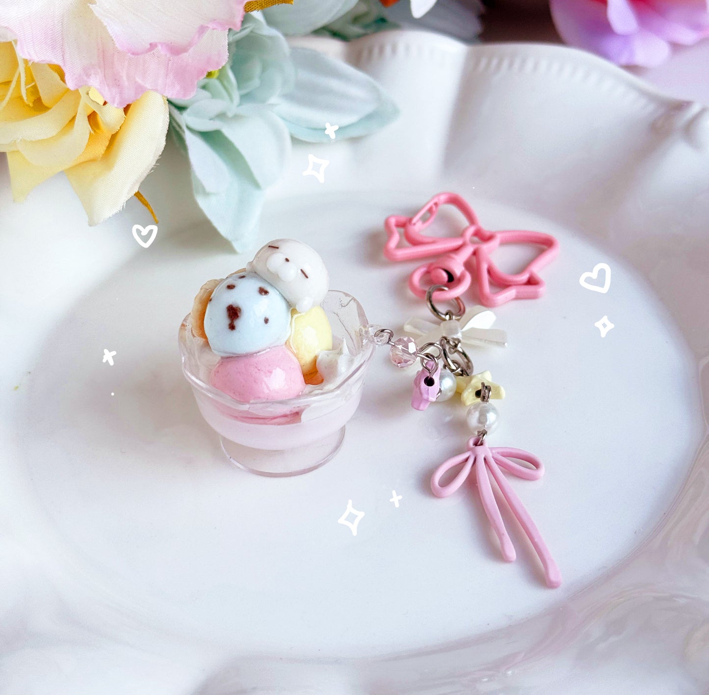 Pastel Ice Cream Keychains