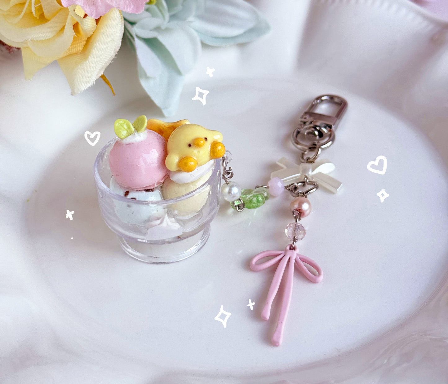 Pastel Ice Cream Keychains