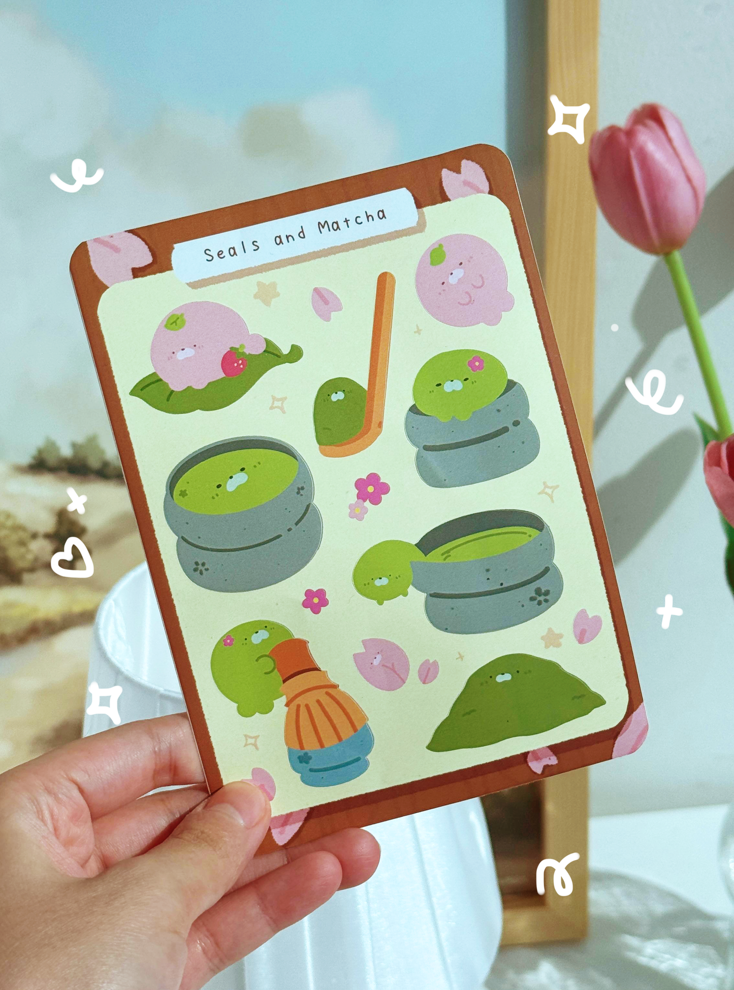 Seals and Matcha Sticker Set