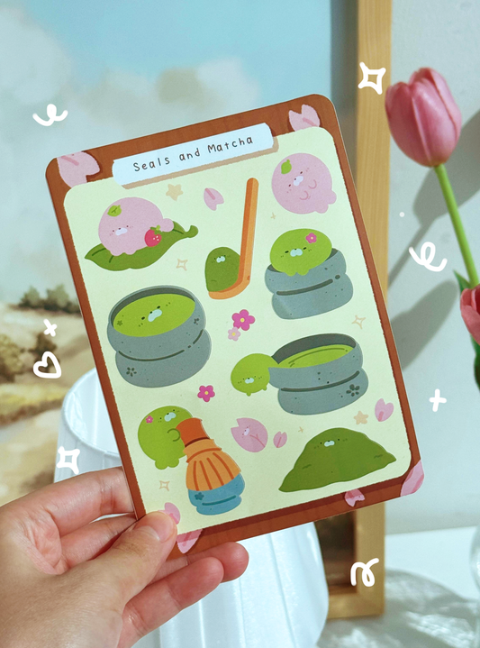 Seals and Matcha Sticker Set